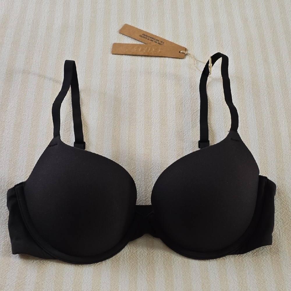 SKIMS Fits Everybody Push Up Demi Bra Size:32C Onyx